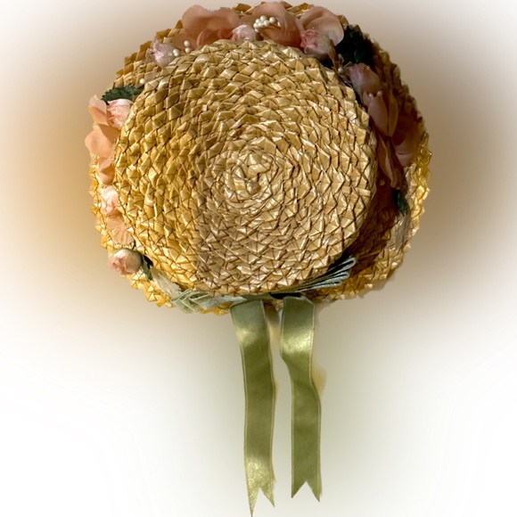 VTG AVON COUNTRY BONNET POMANDER FARMHOUSE FRAGR 6.25” CLOSET SACHET STRAW HAT - Picture 2 of 6